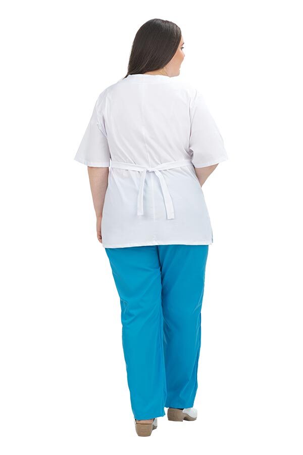 Блуза медицинская белая "Вилора" (size +)